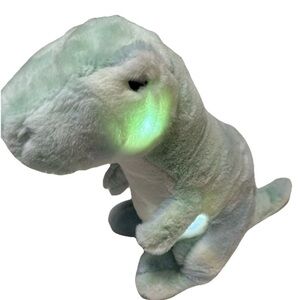 FAO Schwarz Glow brights T-Rex. Light-Up and Growl Plush Dinosaur - Soft Green